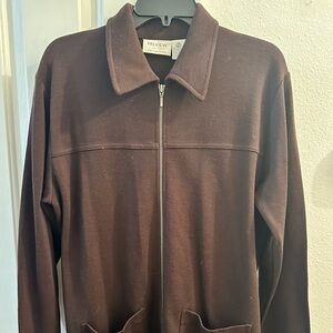 Preview Collection women’s Dark Brown Zip-Up Sweater